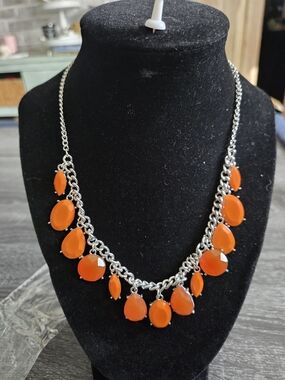 paparazzi Bright Orange Teardrop Chain Necklace